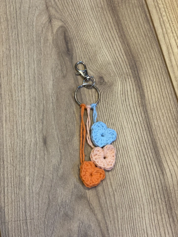 Porte-clés 3 coeurs (Orange, Orange, Orange)