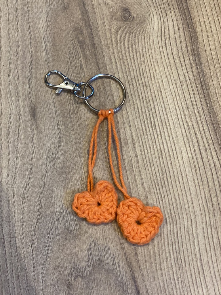 Porte-clés 2 coeurs (Orange, Orange)